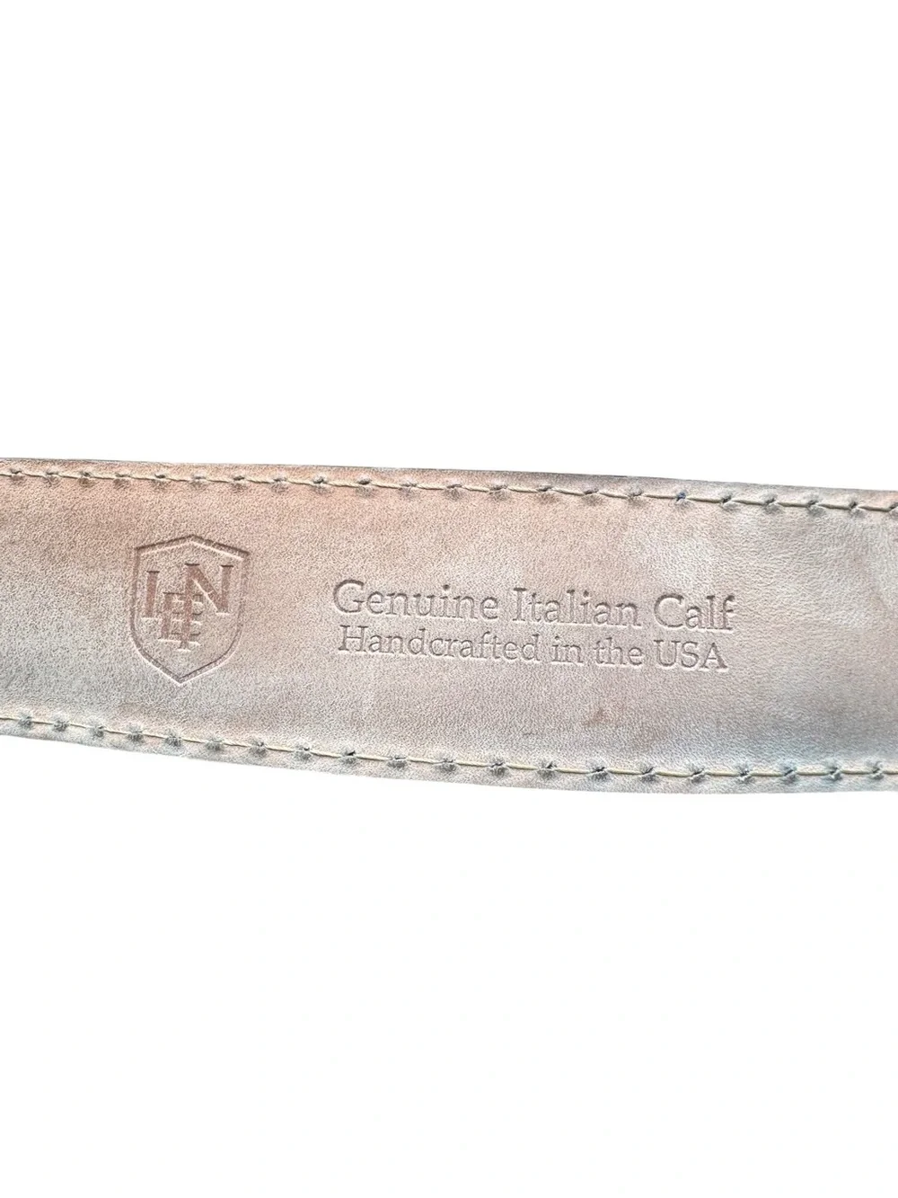 LEN Genuine Italian Calf Leather Black Belt Handcrafted USA Silver Buckle 38”